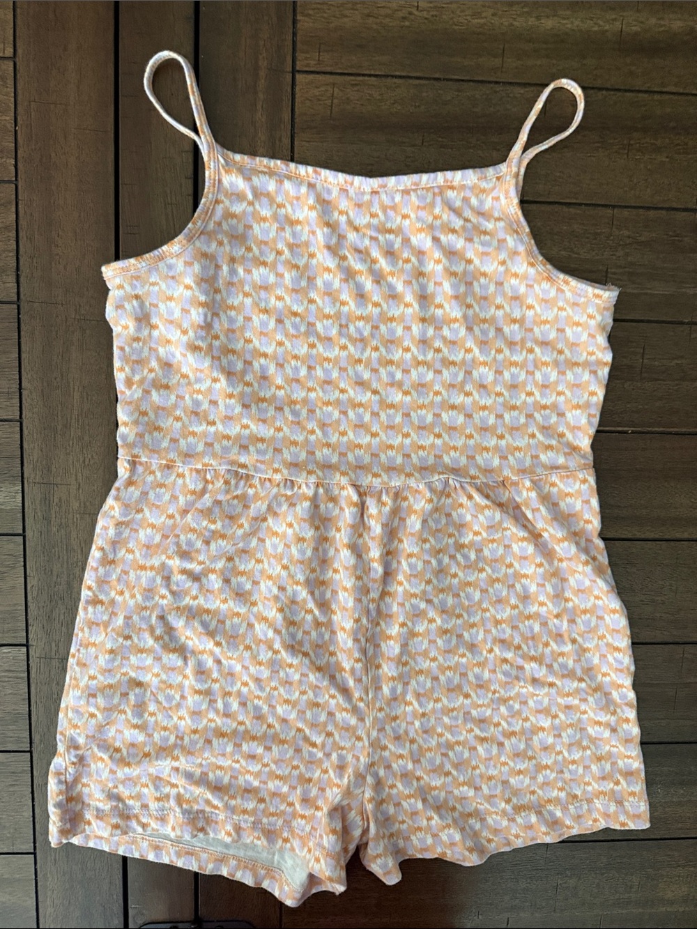 Carter's Peach & White Printed Girls' Romper